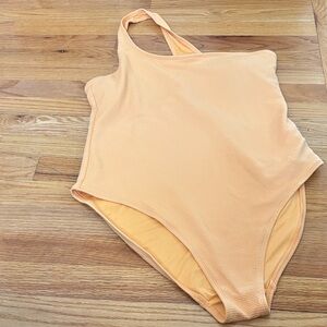 Chic One-Shoulder Swimsuit in Peach
